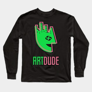 YourArtDude Logo In Lime And Red Long Sleeve T-Shirt